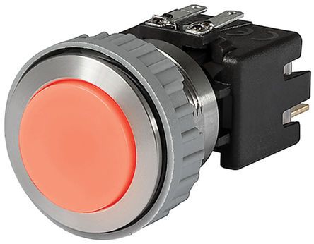 1241.7236.1111000, Schurter MSM 22 Single Pole Single Throw (SPST) Latching Red LED Push Button Switch, IP00, IP40, IP64, 19.1 (Dia.)mm,, Кнопочный переключатель