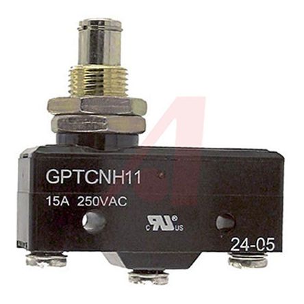 GPTCNH11, ZF SPDT Button Microswitch, 15 A, Микропереключатель