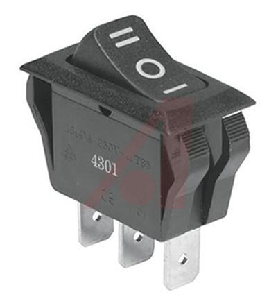 CRE24F2HBBNE, ZF Single Pole Double Throw (SPDT), On-Off-On Rocker Switch Panel Mount, Клавишный переключатель