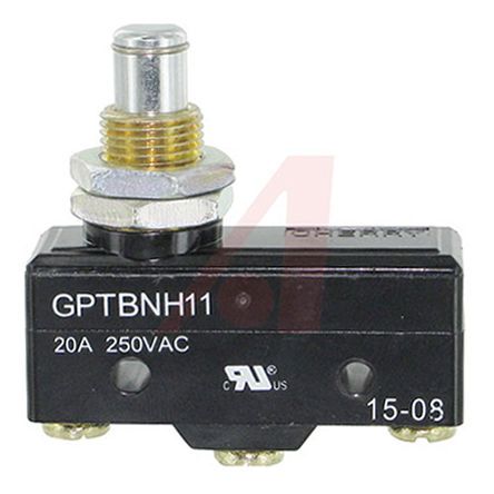 GPTBNH11, ZF SPDT Button Microswitch, 20 A, Микропереключатель