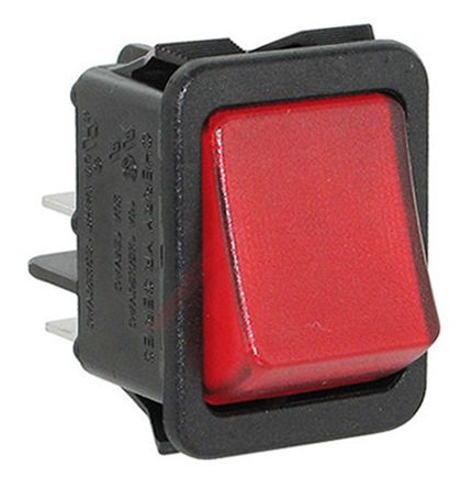 YRM32F2BBRLN, ZF Illuminated Double Pole Single Throw (DPST), On-None-Off Rocker Switch Panel Mount, Клавишный переключатель