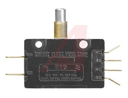 0E1900M0, ZF DPDT Button Microswitch, 15 A, Микропереключатель