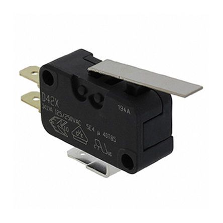 D429-R1LD-G2, ZF SPDT Straight Lever Microswitch, 3 A, Микропереключатель