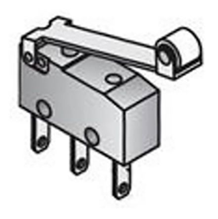 DB1C-B1RC, ZF SPDT Roller Lever Microswitch, 1 A @ 48 V dc, 5 A @ 125/250 V ac, Микропереключатель