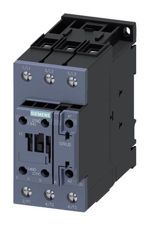 3RT2035-1AP00, Siemens 3 Pole Contactor - 40 A, 230 V ac Coil, SIRIUS Innovation, 3NO, 18.5 kW, Контактор