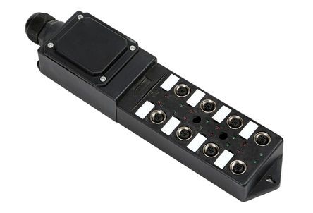 JB08-12P5B-TB, RS PRO M12 Sensor Box, 8 Port