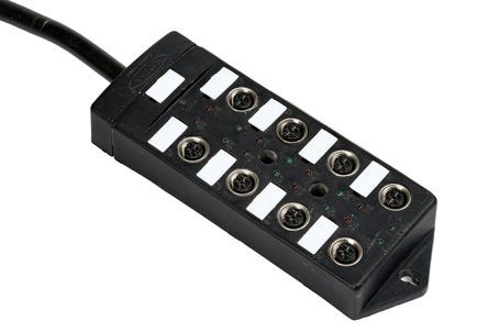 JB08-12P5B-CB5, RS PRO M12 Sensor Box, 8 Port, 5m Cable Length