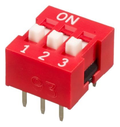 NDS-03-V, APEM 3 Way Through Hole DIP Switch SPST, Raised Actuator, Переключатель