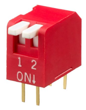 DPL02V, APEM 2 Way Through Hole Piano Dip Switch SPST, Piano Actuator, Переключатель