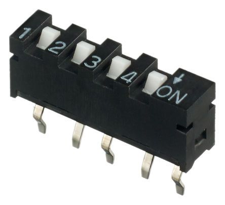 SIP-04TV, APEM 4 Way PCB SIP Switch SPST, Переключатель