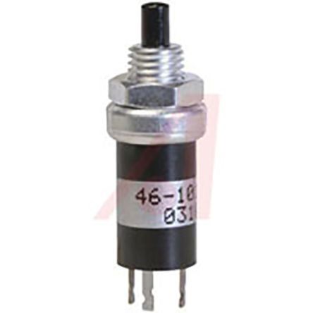 46-101 BLK, Grayhill Single Pole Double Throw (SPDT) Momentary Push Button Switch, Panel Mount, 220V ac, Кнопочный переключатель