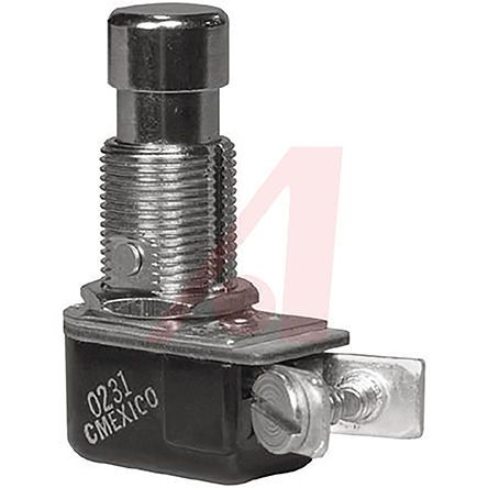 110-P, Carling Technologies Single Pole Single Throw (SPST) Latching Push Button Switch, 12.7 (Dia.)mm, Panel Mount, 250V ac, Кнопочный переключатель