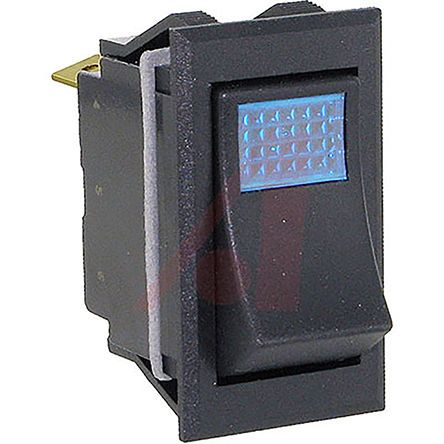 LTILA51-6M-BL-LU-MBL-XAB1, Carling Technologies Illuminated Single Pole Double Throw (SPDT), On-None-Off Rocker Switch Panel Mount, Клавишный переключатель