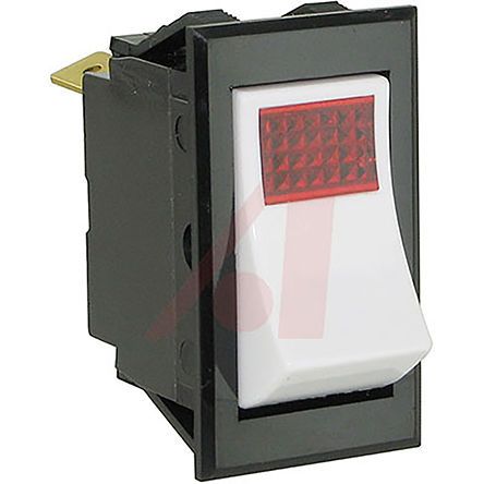 LTILA71-6S-WH-RC-NBL/125N, Carling Technologies Illuminated Single Pole Double Throw (SPDT), On-None-Off Rocker Switch Panel Mount, Клавишный переключатель