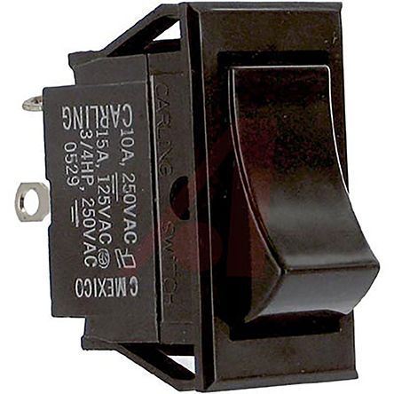 TIGK50-6S-BL-NBL, Carling Technologies Double Pole Single Throw (DPST), On-None-Off Rocker Switch Panel Mount, Клавишный переключатель