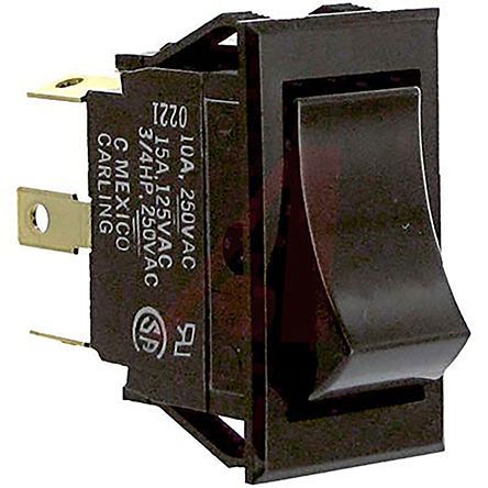 TIGL57-6S-BL-NBL-XA, Carling Technologies Double Pole Double Throw (DPDT), On-(On) Rocker Switch Panel Mount, Клавишный переключатель