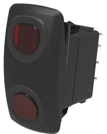 V6D1D66B-F9C00-000, Carling Technologies Illuminated Single Pole Double Throw (SPDT), On-Off-On Rocker Switch Panel Mount, Клавишный переключатель