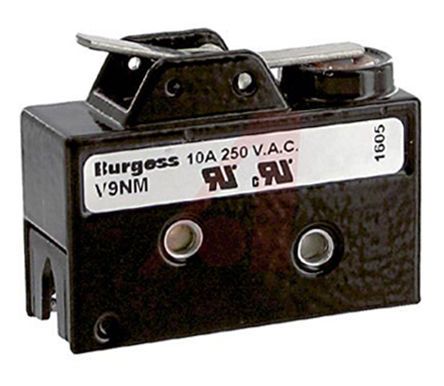 V9NM, Johnson Electric SP-CO Reverse Action Lever Microswitch, 10 A, Микропереключатель