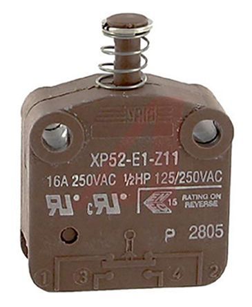 XP52-E1Z11, Johnson Electric Single Pole Single Throw (SPST) Push Button Switch, 16 A, Кнопочный переключатель