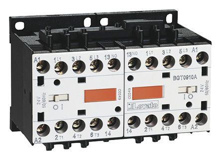 11BGT0910D024, Lovato 3 Pole Reversing Reversing Contactor - 9 A, 24 V dc Coil, Orange, 3NO/1NO, 4 kW, Контактор