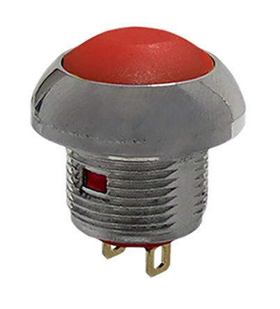 PAS6D2AM1CES3-5, RS PRO Single Pole Single Throw (SPST) Momentary Red LED Miniature Push Button Switch, IP67, 13.6 (Dia.)mm, Threaded,, Кнопочный переключатель