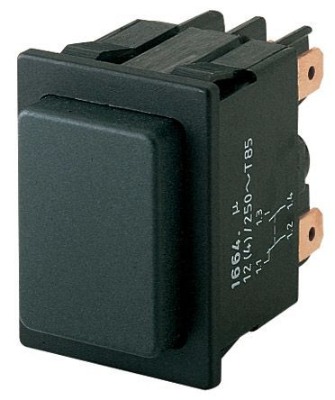 1664.0101, Marquardt Single Pole Double Throw (SPDT) Push Button Switch, IP40, 30.4 x 22.2mm, Panel Mount, 125V ac, Кнопочный переключатель