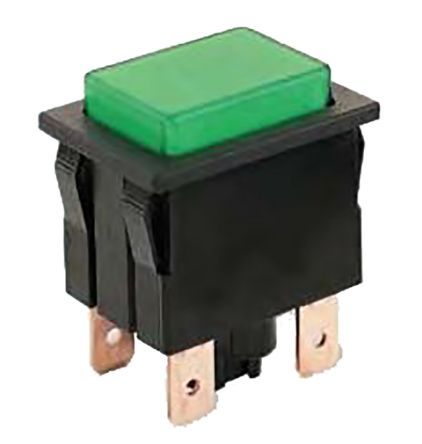 1665.3102, Marquardt SPNO Green LED Push Button Switch, IP40, 30.4 x 22.2mm, Panel Mount, 250V ac, Кнопочный переключатель