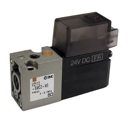 VZ110-5MOZ-M5-Q, SMC 3/2 Pneumatic Control Valve Spring/Solenoid Metric M5 x 0.8 VZ100 Series, Клапан