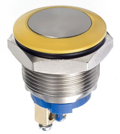 AV09C703D940KX2542-3, Apem Single Pole Single Throw (SPST) Momentary Push Button Switch, IP65, 19.2 (Dia.)mm, Panel Mount, 24V dc, Кнопочный переключатель