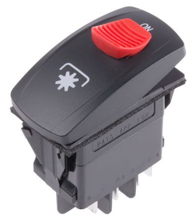 VDBBHYVC-XZDXX-1-XPTO1, Carling Technologies Illuminated Double Pole Double Throw (DPDT), On-(On) Rocker Switch Panel Mount, Клавишный переключатель