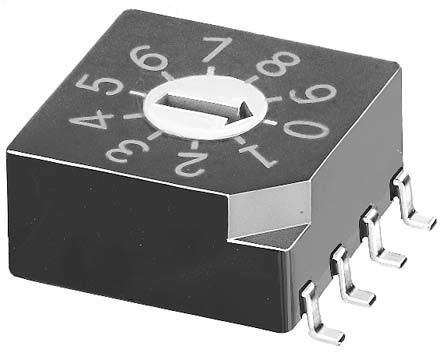 SMR 5110, KNITTER-SWITCH 10 Way Surface Mount Rotary Switch, Rotary Coded Actuator, Переключатель