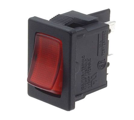 A81831G00000, Molveno Illuminated Double Pole Single Throw (DPST), On-None-Off Rocker Switch Panel Mount, Клавишный переключатель