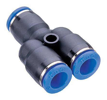 PY 06, RS PRO Pneumatic Y Tube-to-Tube Adapter, Push In 6 mm x Push In 6 mm x Push In 6 mm, Переходник