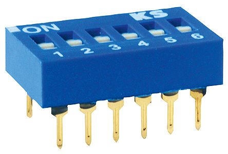 DBS 6004, KNITTER-SWITCH 4 Way PCB DIP Switch 4PST, Flat Actuator, Переключатель