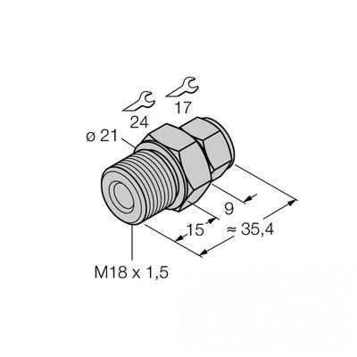 CF-M-6-M18-A4 Компрессионный фитинг для датчиков температуры