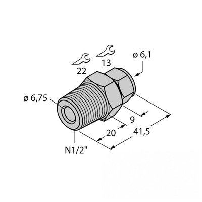 CF-M-6-N1/2-A4 Компрессионный фитинг для датчиков температуры