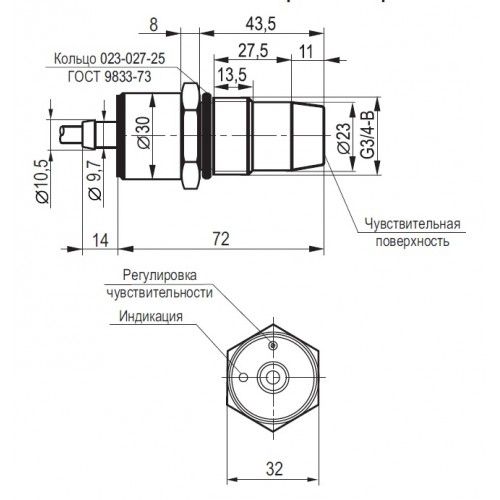 Емкостный датчик уровня CSNm EF46S8-31P-8-LZ-C-10