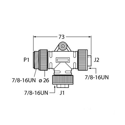 RSM 40-RKM 50-RKM 40/CS16131 2-портовый T-разветвитель без кабеля