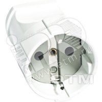 Штепсель с заземлением белый 16А 250В еврослот