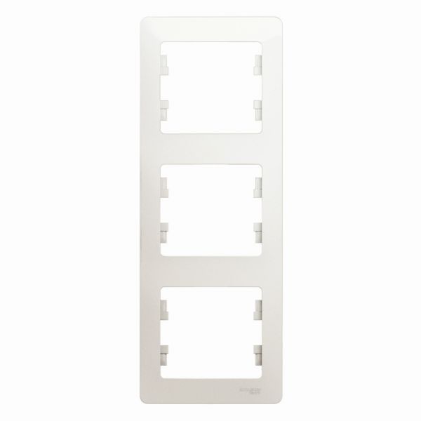 GLOSSA Рамка 3 поста вертикальная перламутр