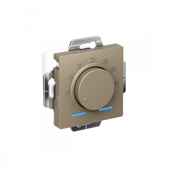 ATLASDESIGN ТЕРМОСТАТ электрон. теплого пола с датчиком, 10A, механизм, ШАМПАНЬ