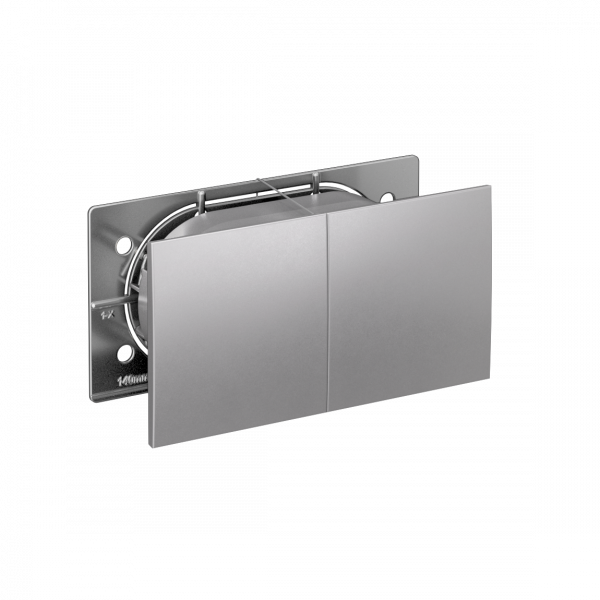 Розетка ATLASDESIGN двойная с заземлением со шторками сдвижная крышка 16А в сборе алюминий