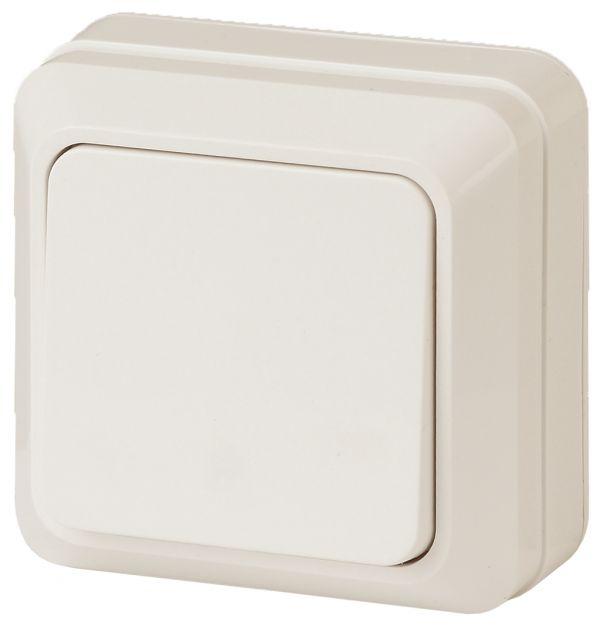 Выключатель одноклавишный наружный (открытой установки) слоновая кость 10А 250В Intro Quadro 2-101-02