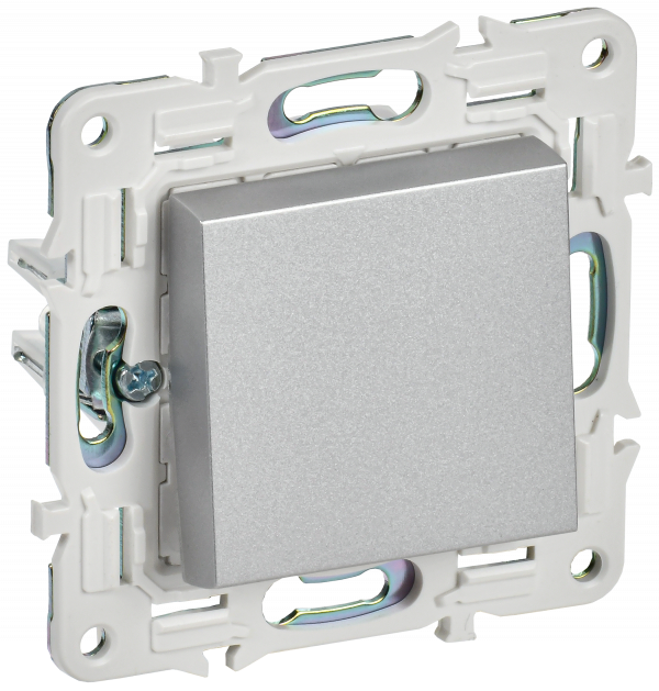 SKANDY Выключатель 1-клавишный проходной 10А SK-V02S серебряный IEK