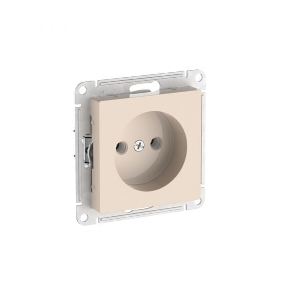 ATLASDESIGN РОЗЕТКА без заземления без шторок, 16А, быстрозажимные клеммы, БЕЖЕВЫЙ