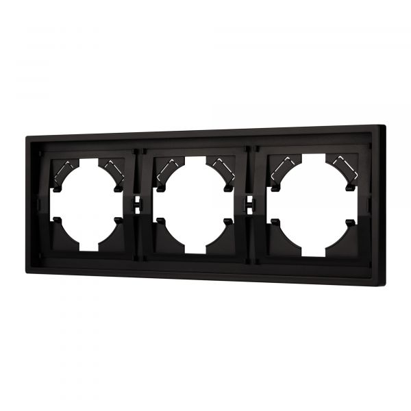 Рамка пластиковая FRM-TENDO-PL-3-BK, Чёрный, 3 поста