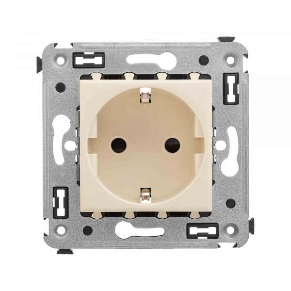 Avanti Розетка в стену, 2P+E, с защитными шторками, ''Ванильная дымка''