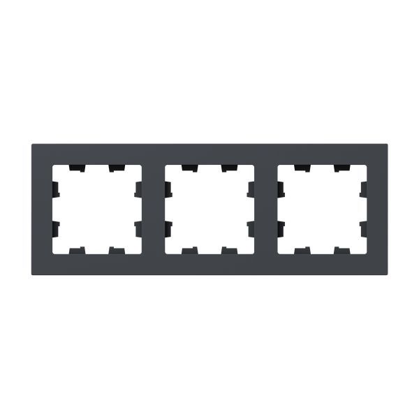 Рамка 3-местная графит.  пластик Эпика EKF