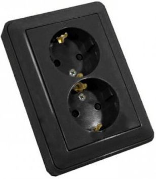 Розетка В59 СУ С ЗК 2 Я черный бархат