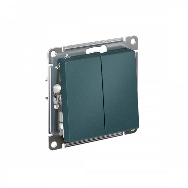 ATLASDESIGN 2-клавишный переключатель, перекрестный, 2 x сх. 7, 10АХ, механизм, ИЗУМРУД